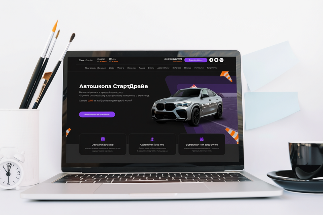 Шаблон для сайта автошколы Gray-bmw